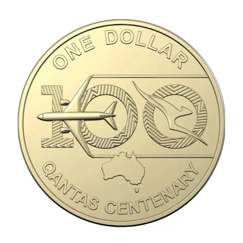 $1 2020 100 Years Quantas Centenary Circulated AUS One Dollar Coin