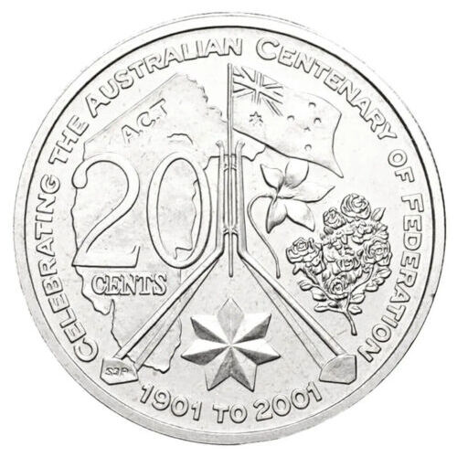 2001 RAM Centenary Of Federation 20c Lightly Circulated Coin - AUSTRALIA CAPITAL TERRITORY