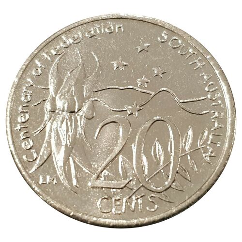 2001 RAM Centenary Of Federation 20c Lightly Circulated Coin - SOUTH AUSTRALIA