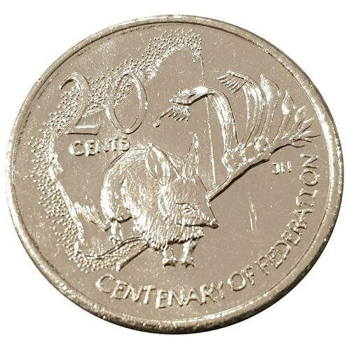 2001 RAM Centenary Of Federation 20c Lightly Circulated Coin - WESTERN AUSTRALIA