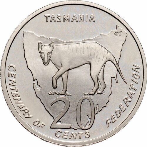 2001 RAM Centenary Of Federation 20c Lightly Circulated Coin - TASMANIA