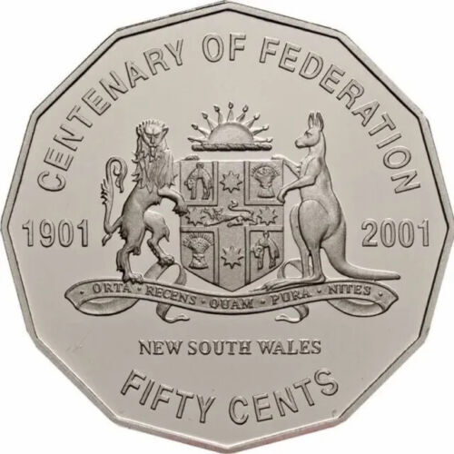 2001 RAM Centenary Of Federation 50c Lightly Circulated Coin - QUEENSLAND