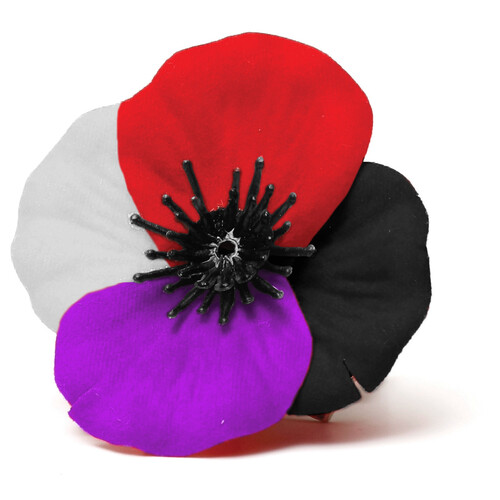 ANZAC Serving Together Material Poppy Badge POPPY REMEMBRANCE