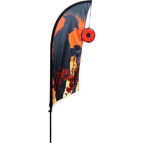 ANZAC We Will Remember Them Lawn Flag POPPY REMEMBRANCE
