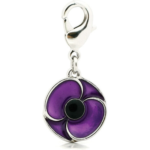 ANZAC Purple Poppy Collar Charm PURPLE POPPY