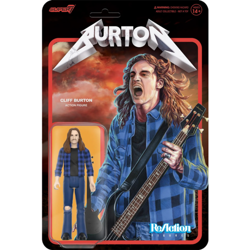 Metallica - Cliff Burton (Flannel Shirt) ReAction 3.75" Action Figure
