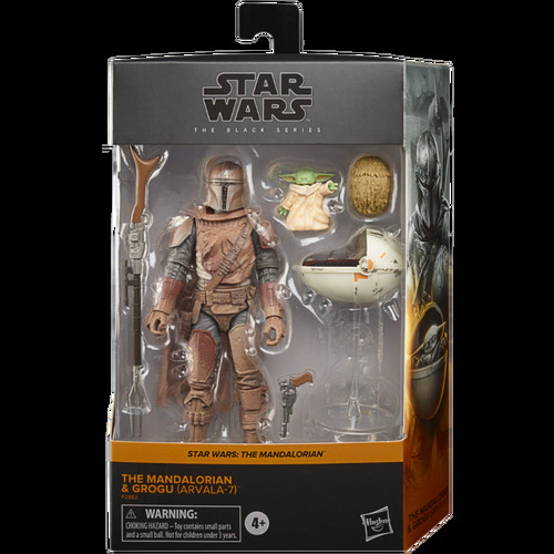 Star Wars: The Mandalorian - The Mandalorian & Grogu (Arvala-7) Black Series Deluxe 6” Scale Action Figure 2-Pack