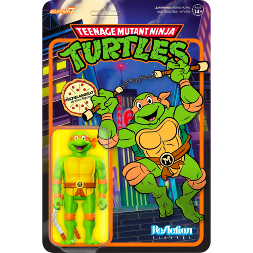 Teenage Mutant Ninja Turtles (1987) - Michelangelo (Toon) ReAction 3.75" Action Figure