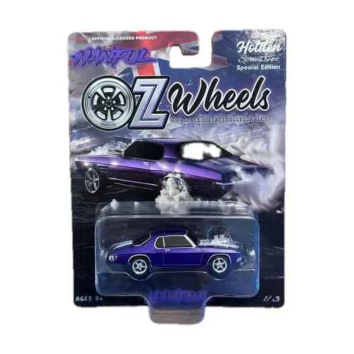 OZ WHEELS - HANFUL - PURPLE BLOWN HOLDEN HQ MONARO COUPE - 1:64 SCALE DIECAST MODEL - SERIES 2- DDA