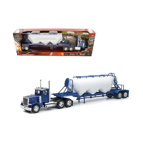 NewRay Licensed 1:32 Scale Peterbilt 379 Pneumatic Dry Bulk Trailer Diecast Model Truck