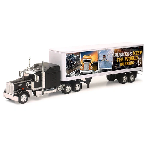 Kenworth W900 Tractor with Dry Van Trailor "Tribute to Truckers Graphics"