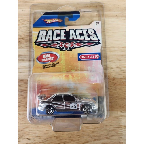 Hot Wheels Super Rare Race Aces Subaru Impreza Chrome Target Exclusive