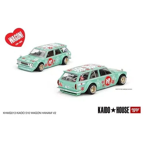 Kaido House x Mini GT Datsun Kaido 510 Wagon Hanami V1 KHMG013 1/64 NEW Green