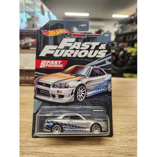 Hot Wheels 3/5 Nissan Skyline GT-R BNR34 2Fast 2Furious gyn28