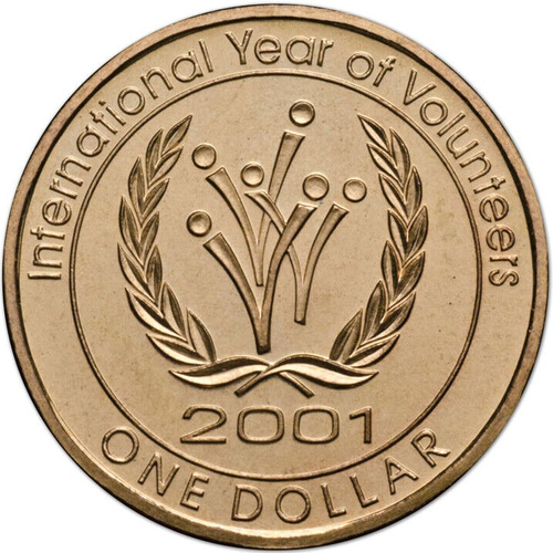 $1 2001 Year of Volunteers Circulated AUS One Dollar Coin