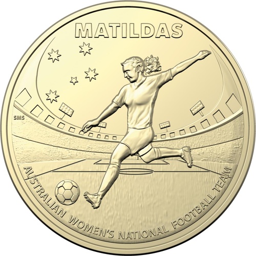 $1 2023 Matildas Soccer STRIKER Lightly Circulated AUS ONE DOLLAR Coin