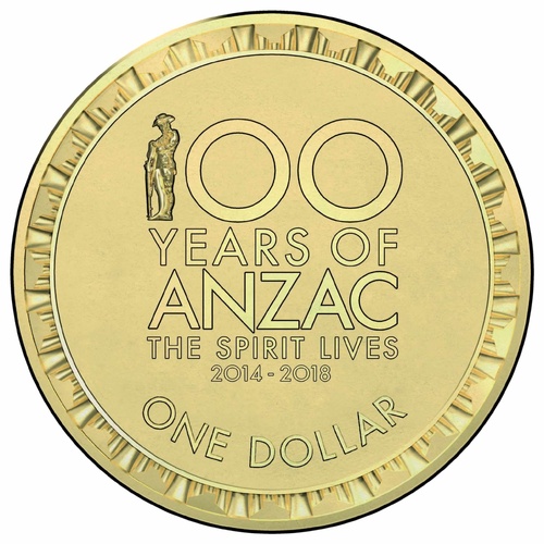 $1 2016 100 Years of ANZAC Centenary Circulated AUS One Dollar Coin