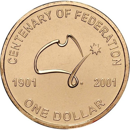 $1 2001 Centenary of Federation Circulated AUS One Dollar Coin