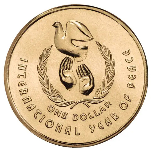 $1 1986 International Year of Peace Circulated AUS One Dollar Coin
