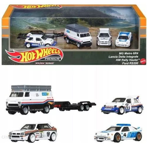 Hot Wheels Premium Boxset MG Metro 6R4, Lancia Delta, Rally Hauler, Ford RS200