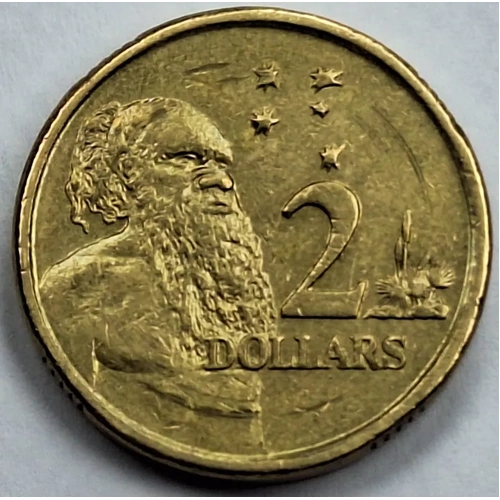1997 $2 Dollar Australian Coin - Aboriginal Elder - Circulated Condition