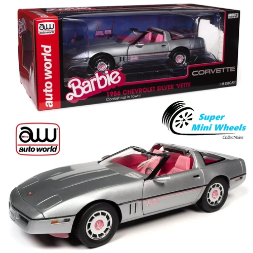 Auto World 1:18 - Barbie 1986 Chevrolet Silver Vetter AWSS142