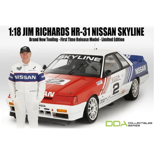 DDA Collectibles - 1/18 Jim Richards #2 HR-31 Nissan signed Resin - DDAHR31-JR
