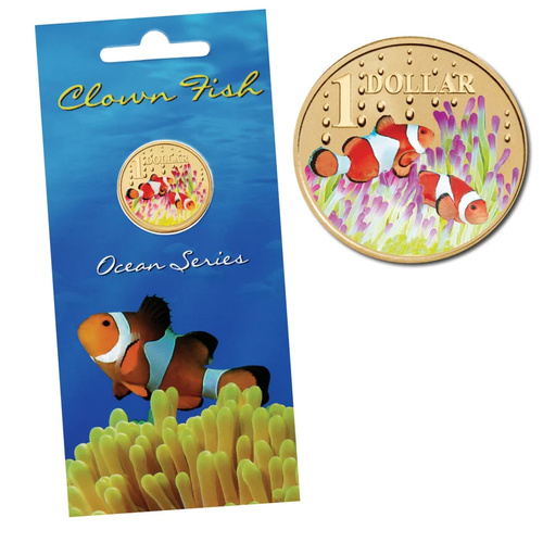 2006 $1 Colour Pinted Uncirculated Coin: "Ocean Series - Clown Fish.