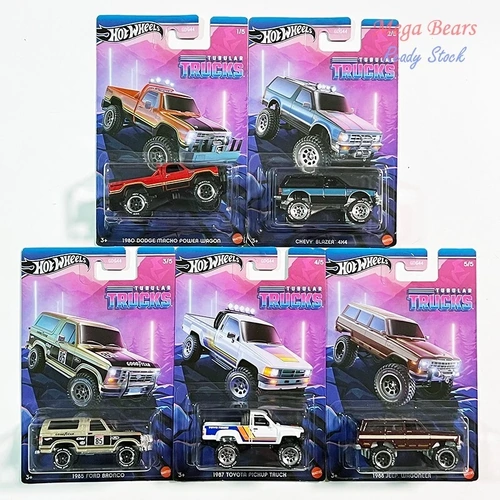 Mattel Hot Wheels 2024 Tubular Trucks #1-5 Set of 5 Cars Chevy Blazer 4x4 GDG44