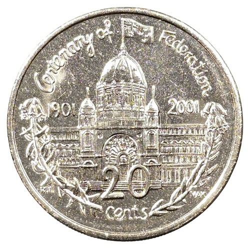 20c 2001 Centenary of Federation Victoria Lightly Circulated Aus Twenty Cent Coin