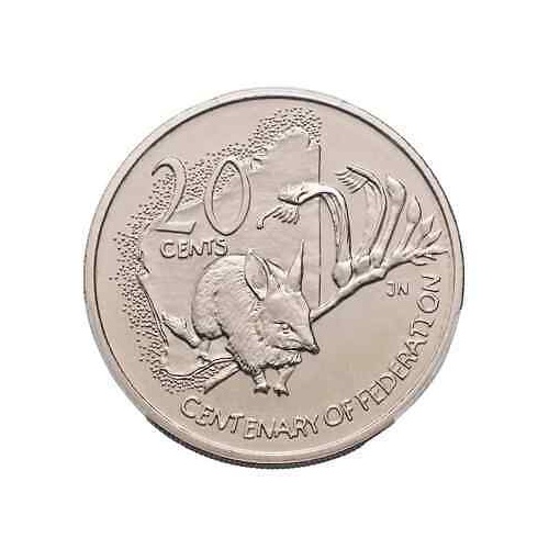 20c 2001 Centenary of Federation Western Australia Lightly Circulated Aus Twenty Cent Coin
