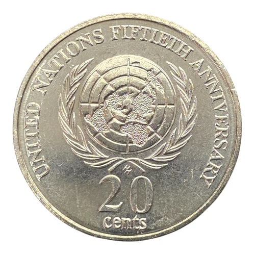 20c 1995 50th Anniversary of United Nations Lightly Circulated Aus Twenty Cent Coin