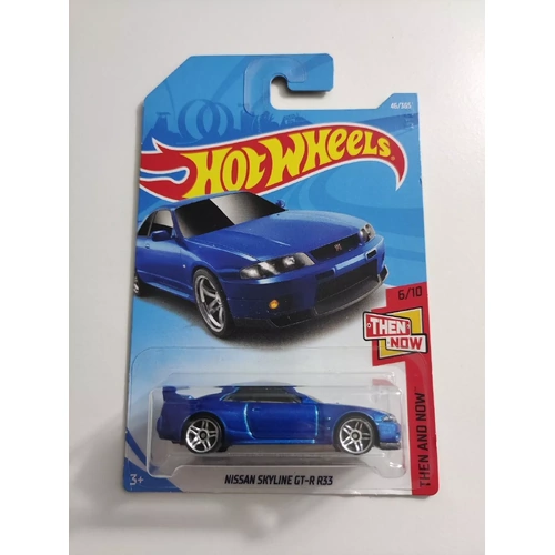 2018 HOT WHEELS NISSAN SKYLINE GTR R33 - 46/365 , THEN AND NOW 6/10 - BLUE New