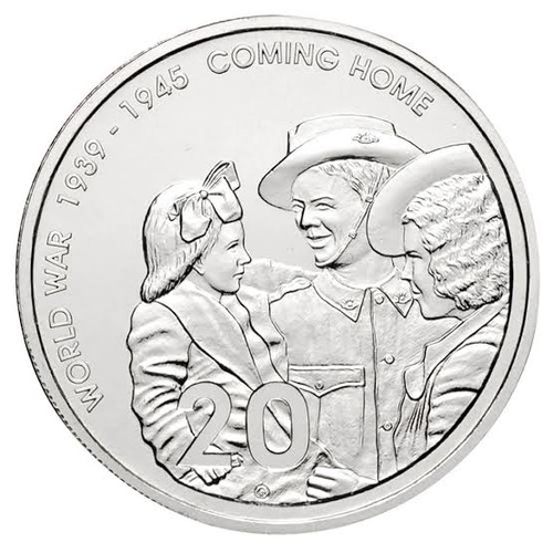 20c 2005 60th Anniversary End of Second World War Circulated Aus Twenty Cent Coin