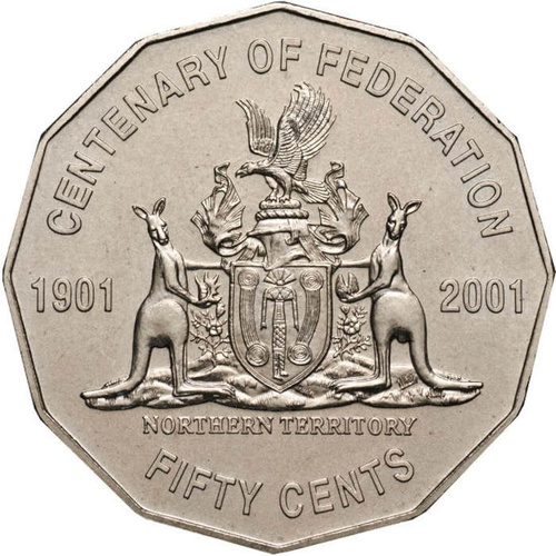 50c 2001 Northern Territory " NT" Centenary of Federation AUS Coin Fifty Cent