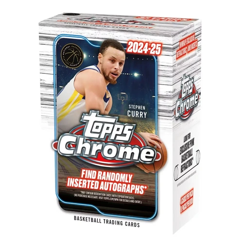 2024-25 Topps Chrome Basketball 8-Pack Blaster Box NBA Trading cards value