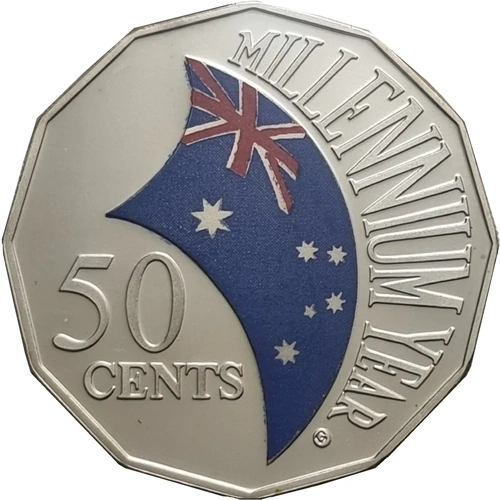 Australia 2000 Fifty Cents 50c Coin Millennium Coloured Proof Coin Ex RAM SetAustralia 2000 Fifty Cents 50c Coin Millennium Coloured Proof Coin Ex RAM