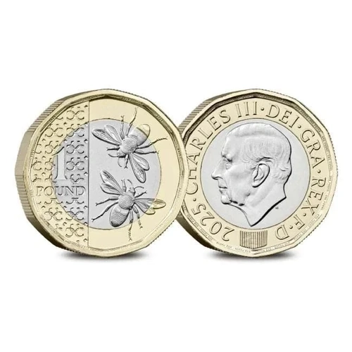 2025 £1 ONE POUND honeybee  RARE LOW MINTAGE KING CHARLES UNC BEES COIN FROM A SEALED BAG
