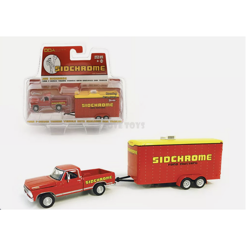 Greenlight 1:64 1967 Ford F-100 With Sidchrome Enclosed Car Hauler Toy Model 2025 expo