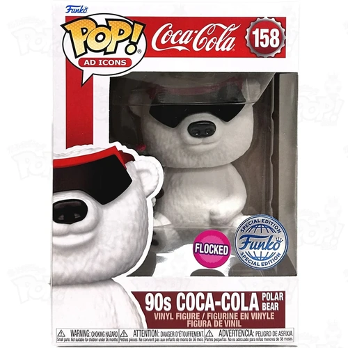 POP! Vinyl Coca-Cola - 90s Polar Bear Special Edition #158 FLOCKED