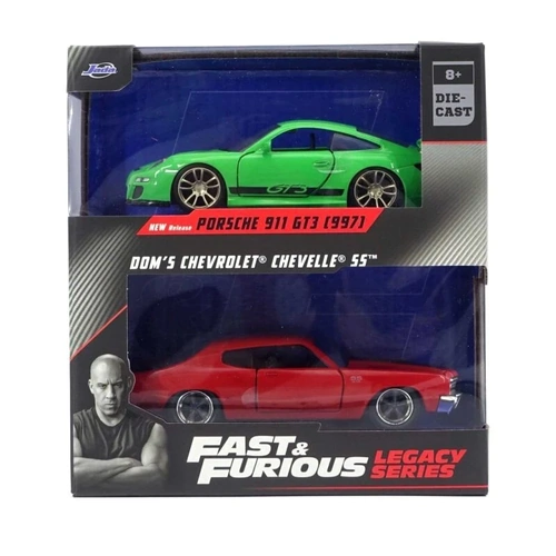 Fast & Furious Porsche 911 GT3 997 Dom's Chevrolet Chevelle SS Diecast Car 1:32