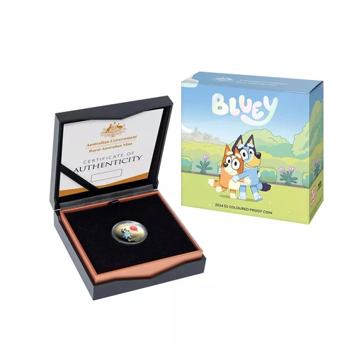 Royal Australian Mint 2024 Bluey $1 Coloured Proof Coin