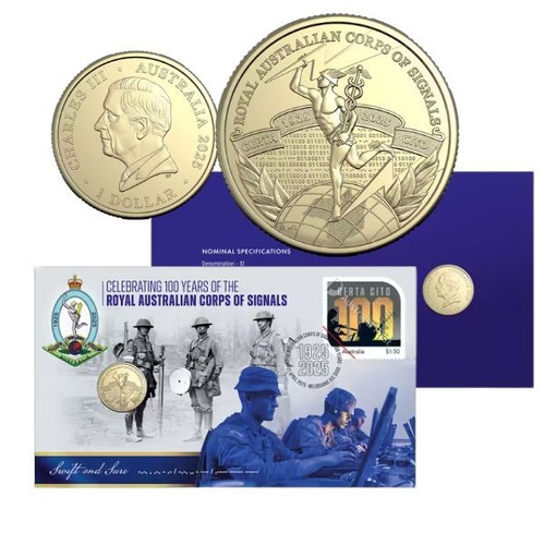 2025 $1 Centenary of Royal Australian Corp of Signals PNC Limited to 6,500