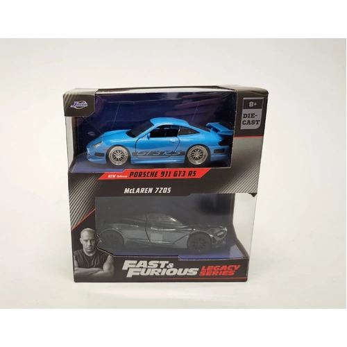 JADA TOYS 1:32 Fast & Furious Legacy Series Porsche 911 GT3 RS and McLaren 7205