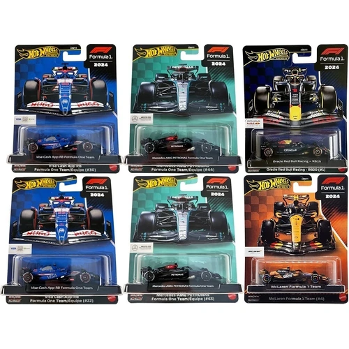 Hot Wheels 2025 Premium Formula 1 2024 Full Set of 6 Cars - F1 Racing HRV11-956H