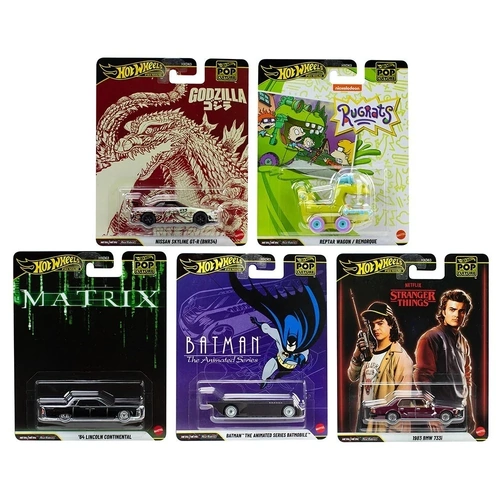 Hot Wheels 2025 Pop Culture N Case Set of 5 Cars Godzilla R34 HXD63-956N 1/64