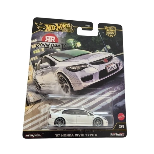 2025 HOT WHEELS Car Culture - ‘07 Honda Civic Type R (White - Ronin Run 2) 2/5