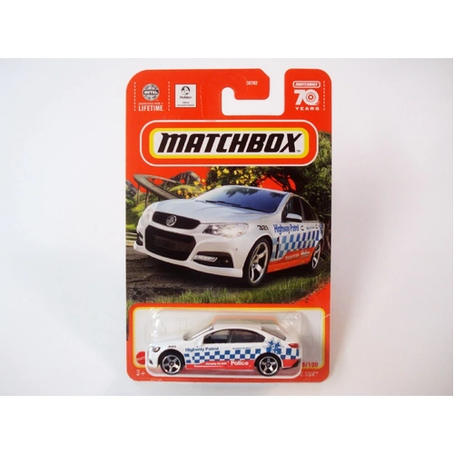 Matchbox Holden VF Commodore SSV Police car, S.A. Highway Patrol, on long card.