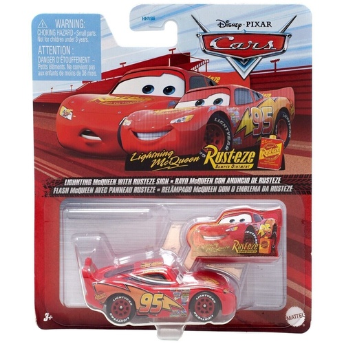 Disney Pixar Cars Diecast Singles 1:55 - Lightning McQueen with Rust-eze Sign