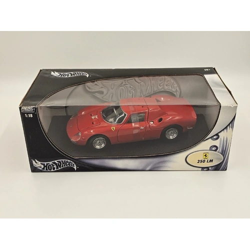 1:18 Scale Ferrari 250 LM Le Mans Red Hot Wheels Model Car Diecast Supercar
